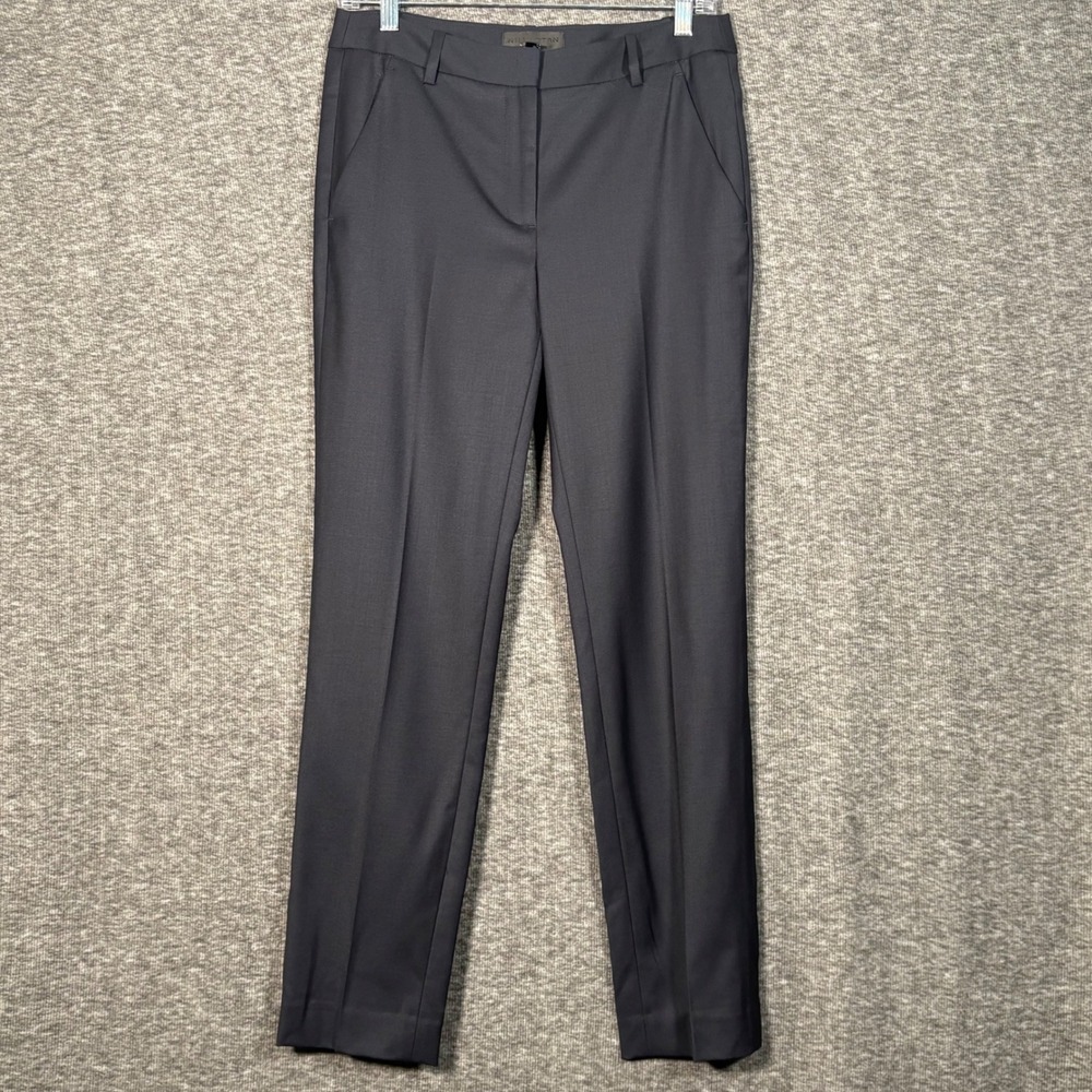 Nili Lotan Colmar Pant Dark Navy Straight Leg Trousers Womens Size 2 - Picture 2 of 11